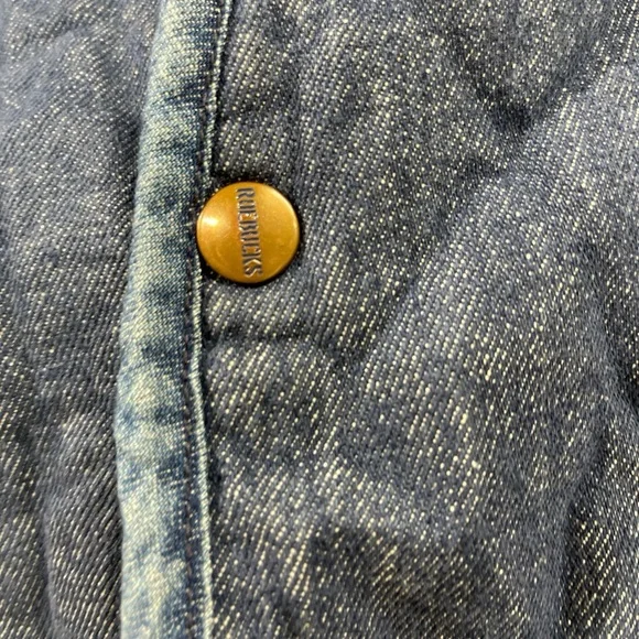 Vintage Denim Shearling Vest // 70's Roebucks // Size X-Large - Picture 2 of 4